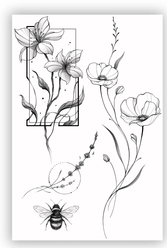 Set 4 tatuaje temporare Grădina Secretă