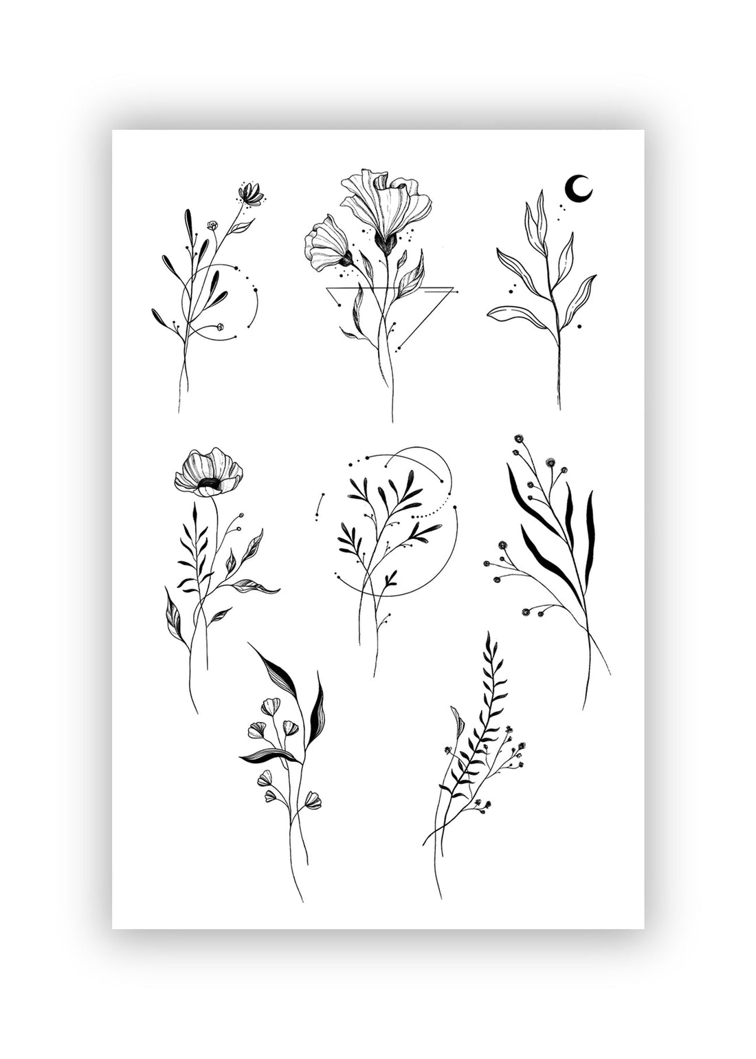 Set 8 tatuaje temporare Floare