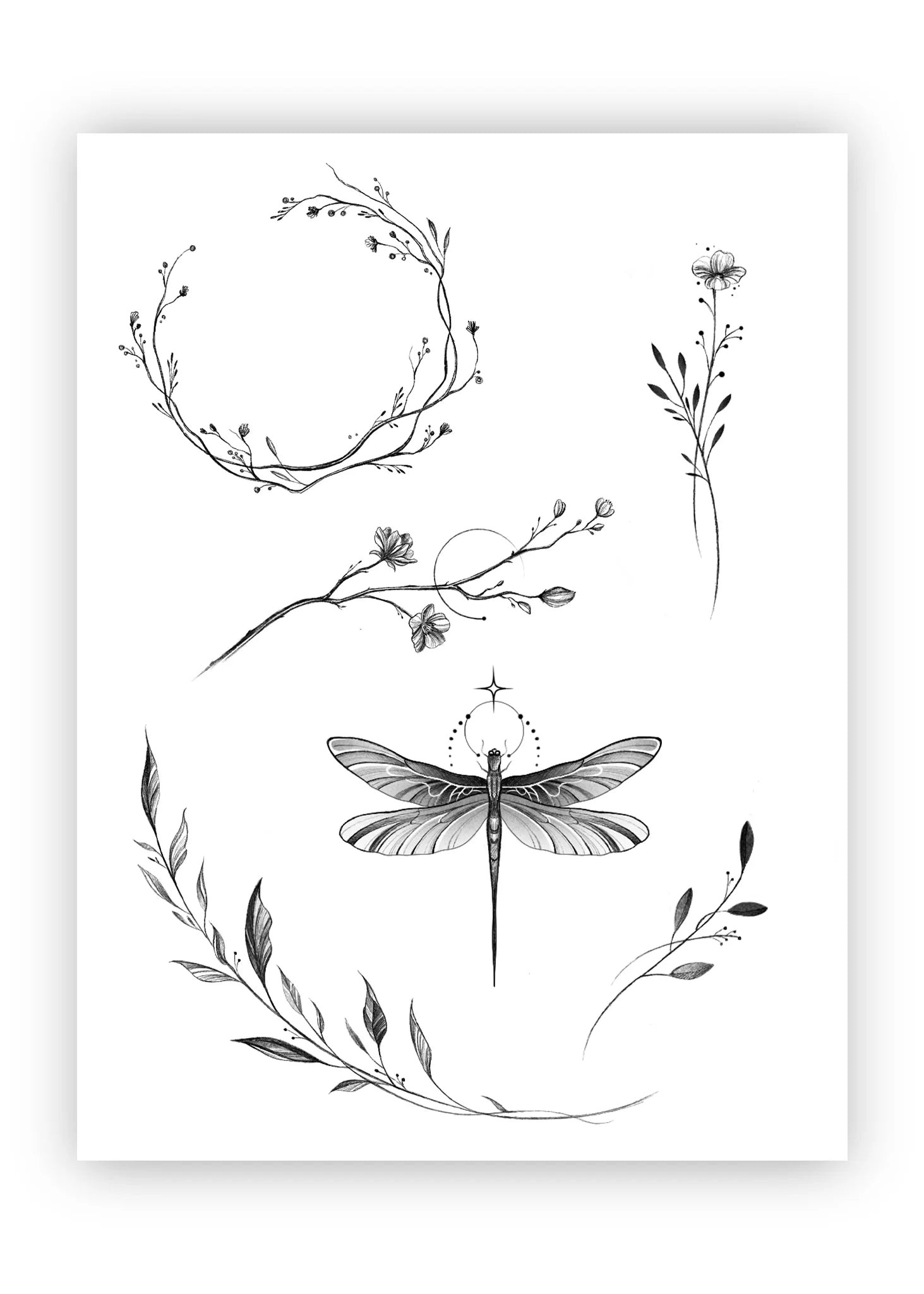 Set 6 tatuaje temporare Plante botanice