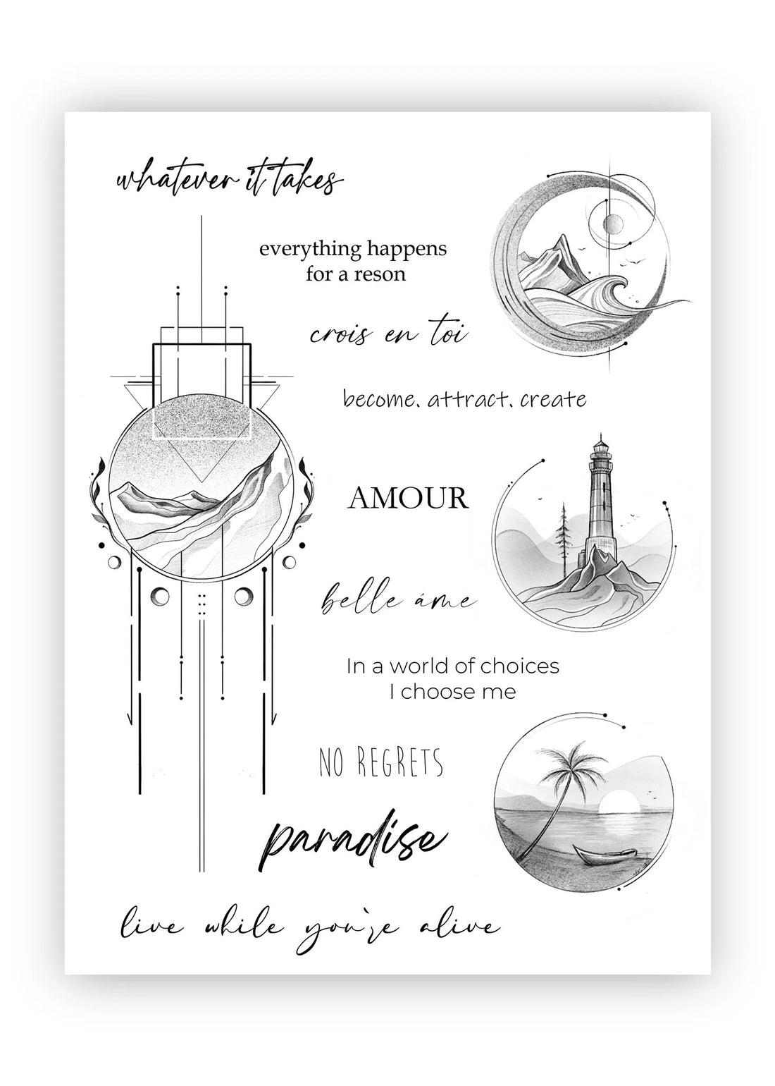 Set 14 tatuaje temporare Cercuri