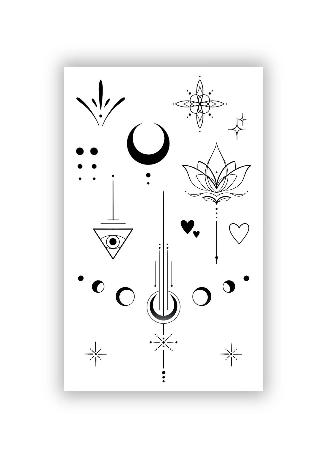 Set 10 tatuaje temporare Fazele Lunii