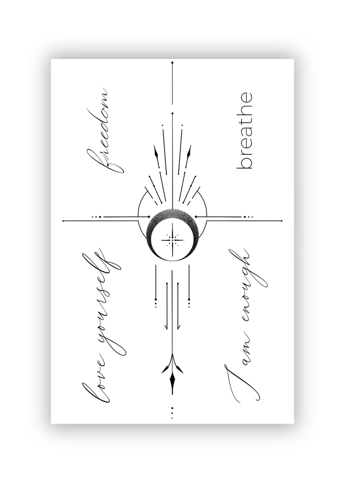 Set 5 tatuaje temporare Linie fină