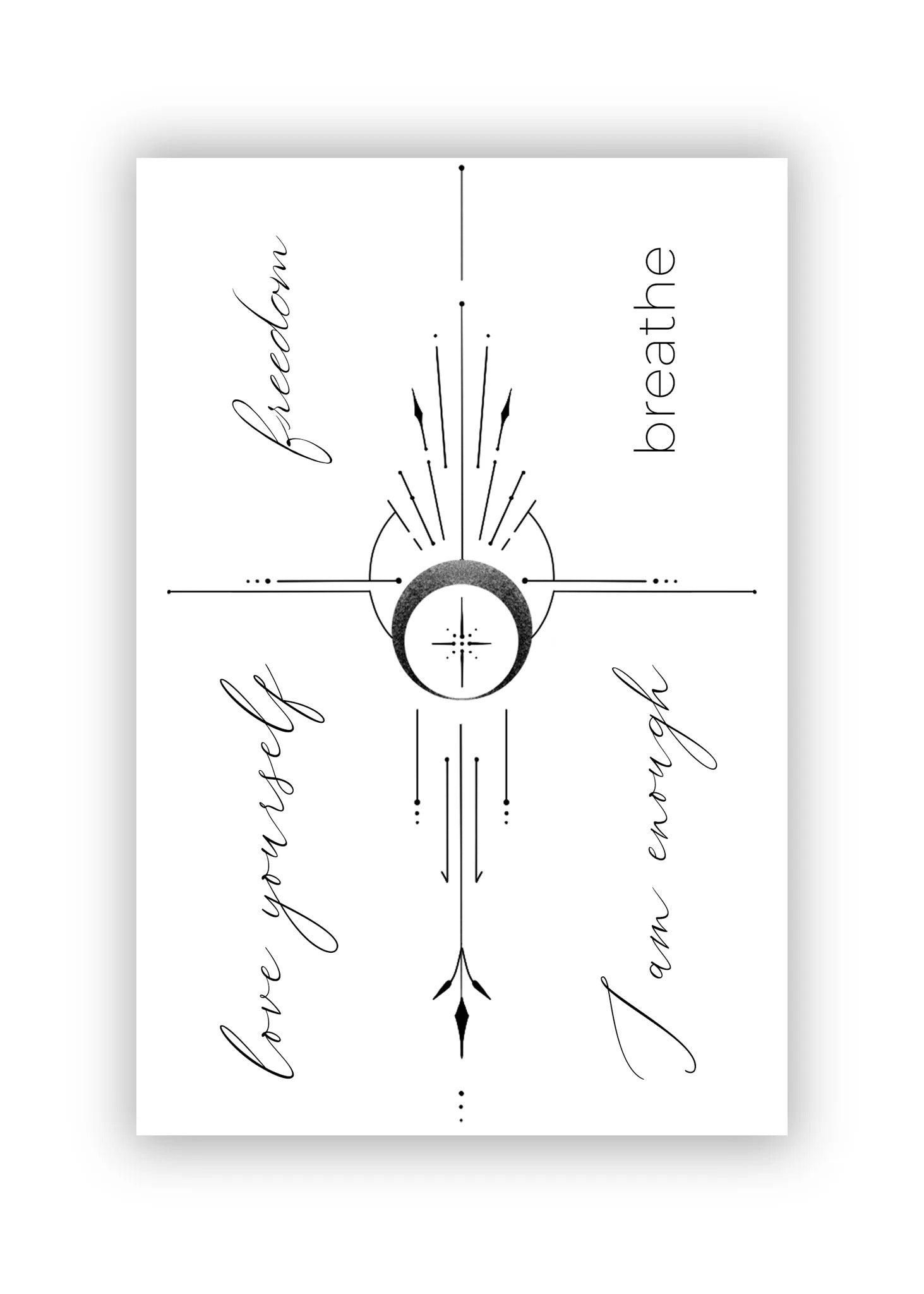 Set 5 tatuaje temporare Linie fină
