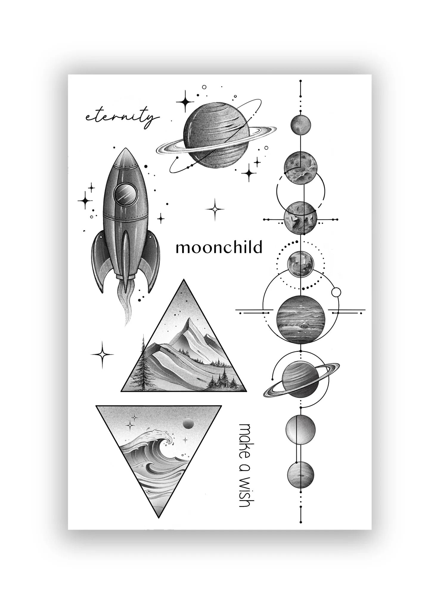 Set 8 tatuaje temporare Galaxie