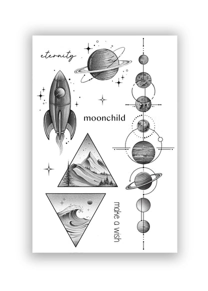 Set 8 tatuaje temporare Galaxie