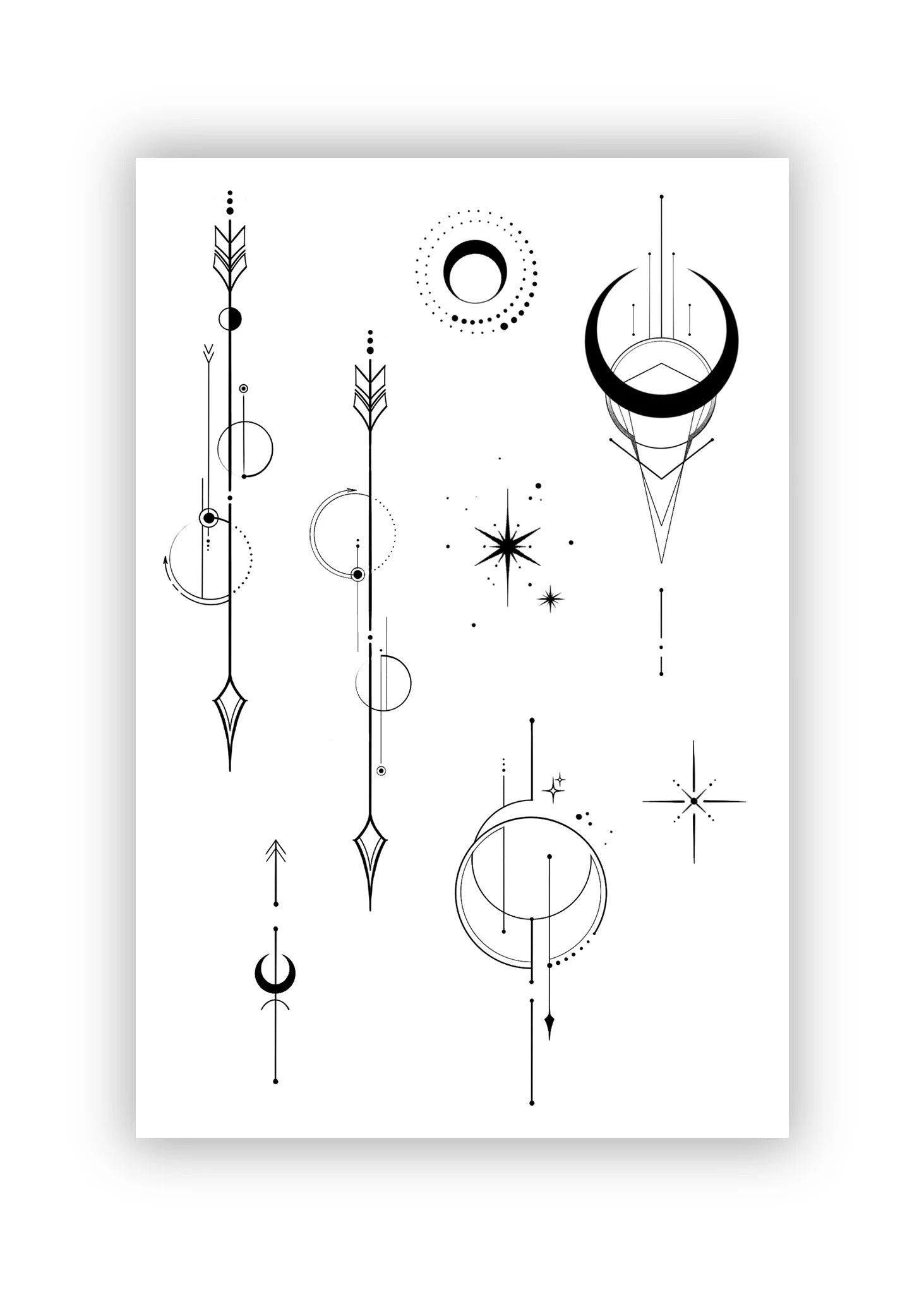 Set 8 tatuaje temporare Geometrie
