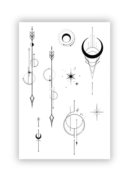 Set 8 tatuaje temporare Geometrie