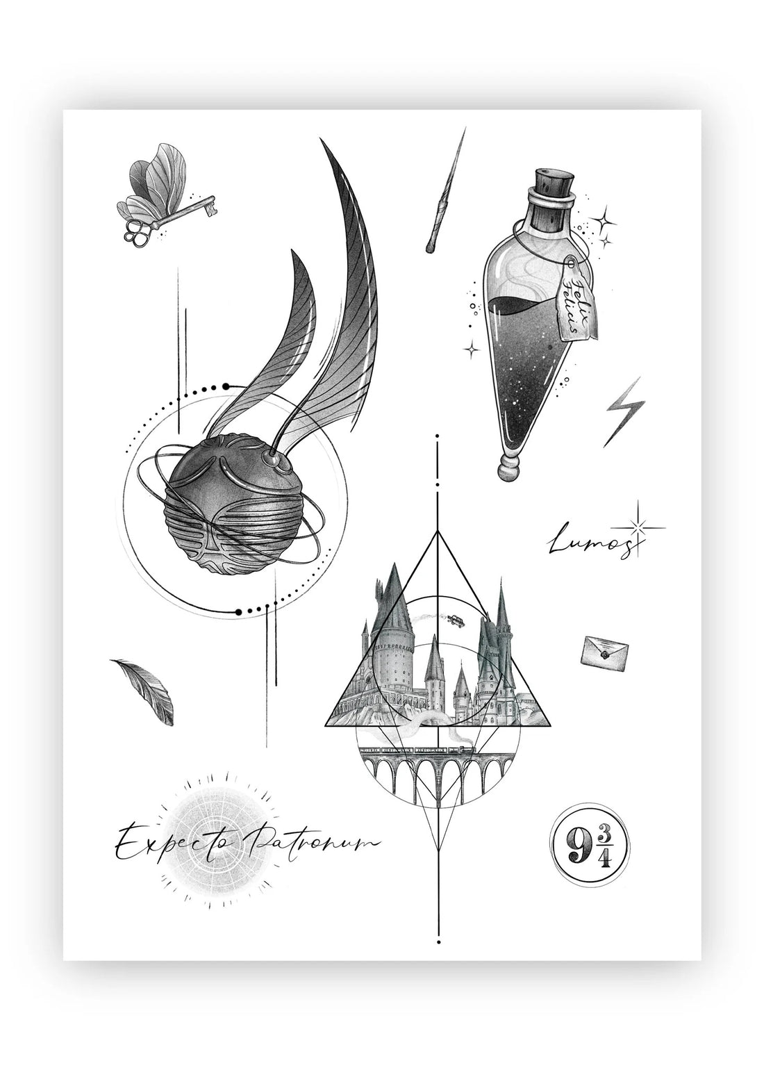 Set 10 tatuaje temporare Harry Potter