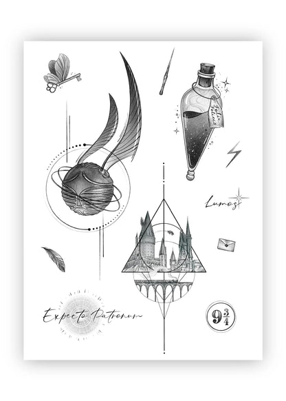 Set 10 tatuaje temporare Harry Potter