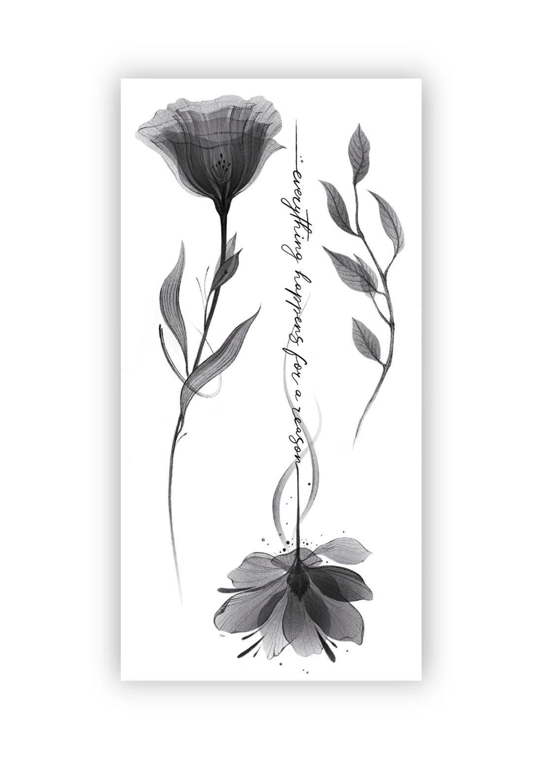 Set 3 tatuaje temporare Flori cu raze X