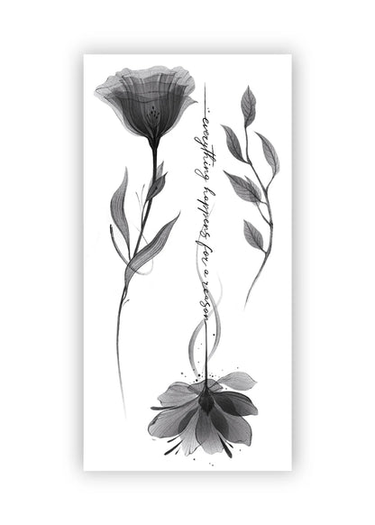 Set 3 tatuaje temporare Flori cu raze X