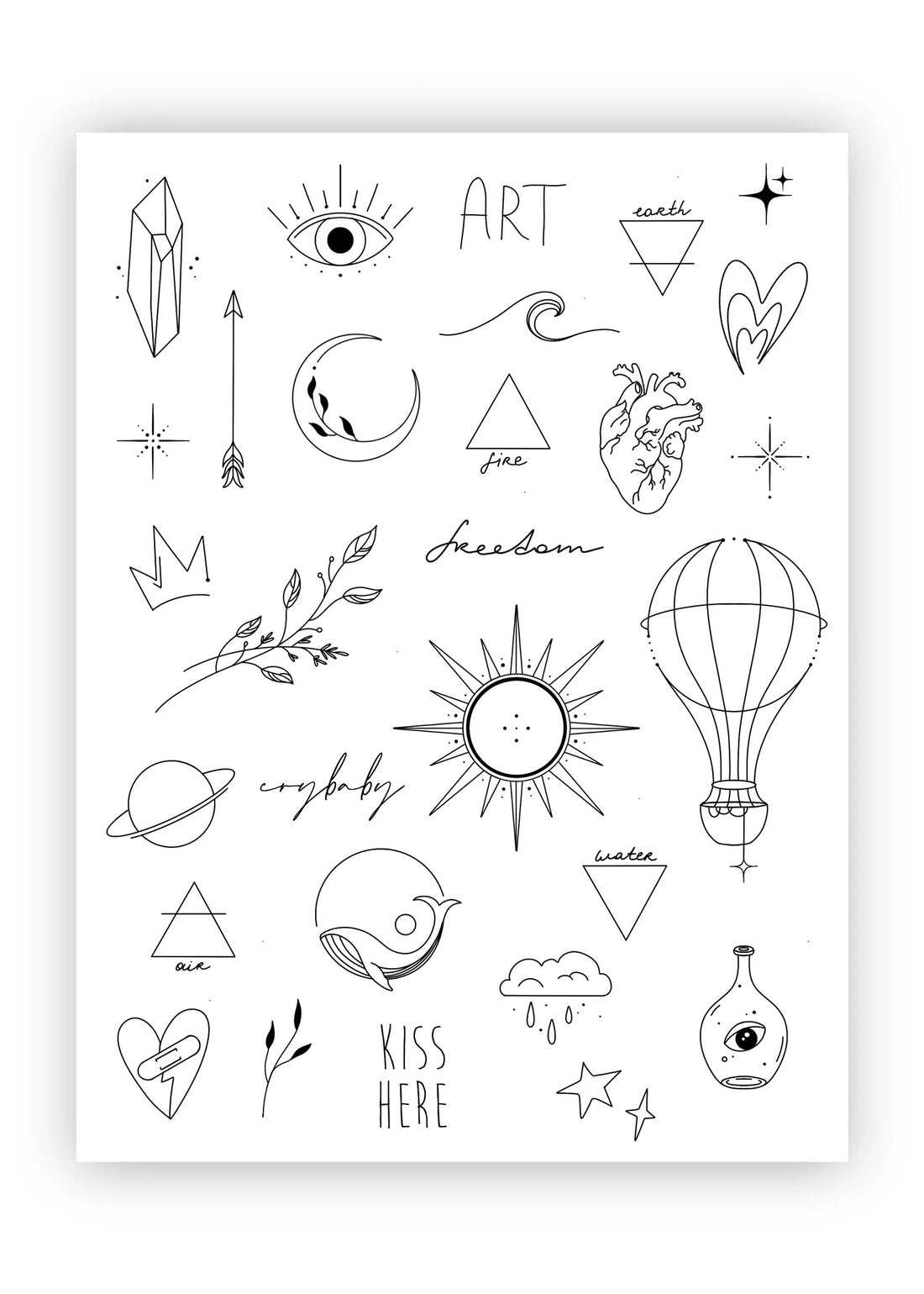 Set 29 tatuaje temporare Împinge-te la mână