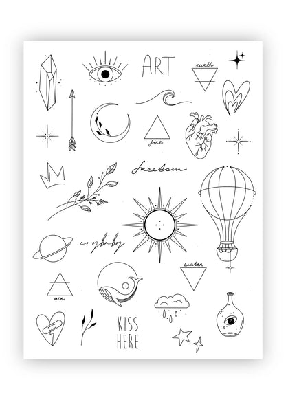 Set 29 tatuaje temporare Împinge-te la mână