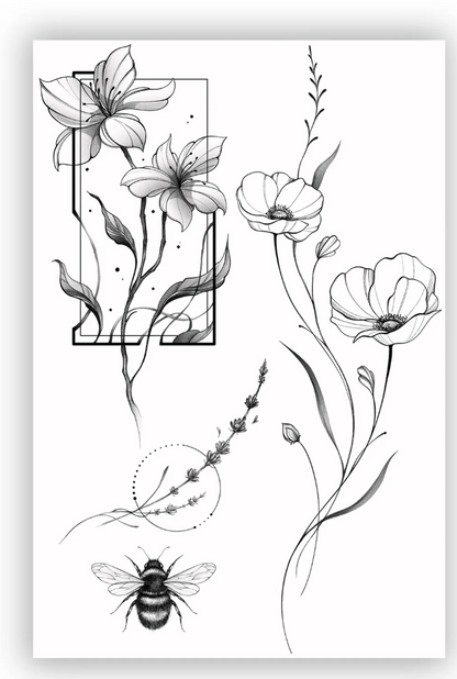 Set 4 tatuaje temporare Grădina Secretă