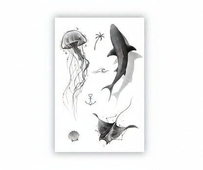 Set 7 tatuaje temporare Ocean
