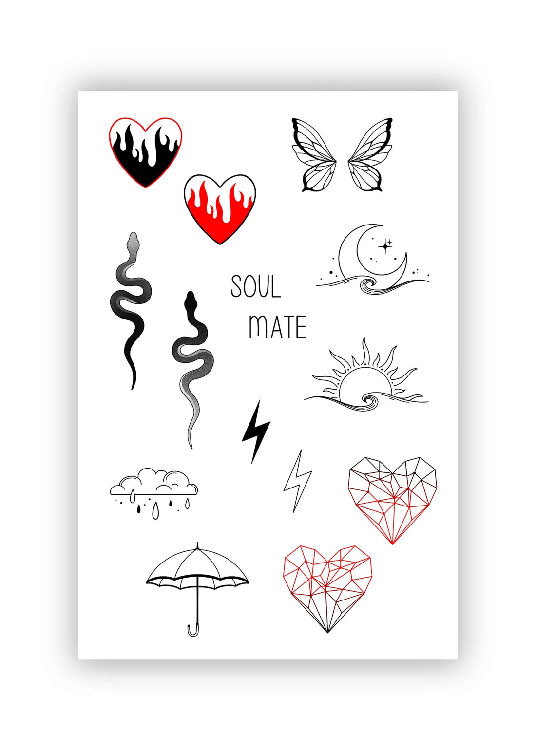 Set 16 tatuaje temporare Suflet pereche