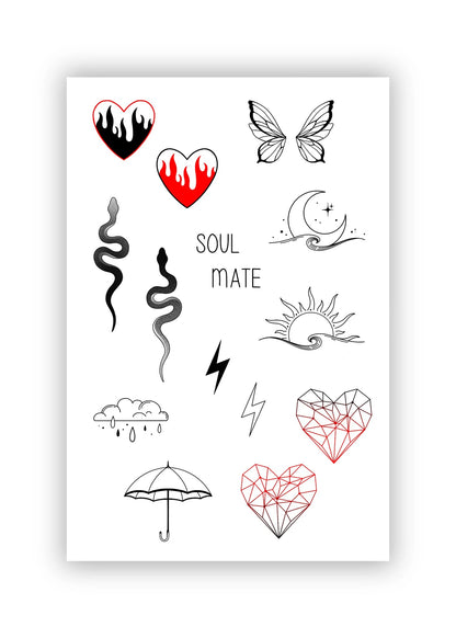 Set 16 tatuaje temporare Suflet pereche
